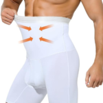 Casey Kevin Men's Body Shaper Tummy Control Slimming Shapewear Shorts High Waist Boxer Seamless Belly Girdle Boxers - White