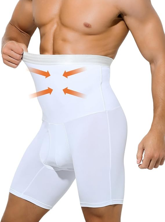 Casey Kevin Men's Body Shaper Tummy Control Slimming Shapewear Shorts High Waist Boxer Seamless Belly Girdle Boxers