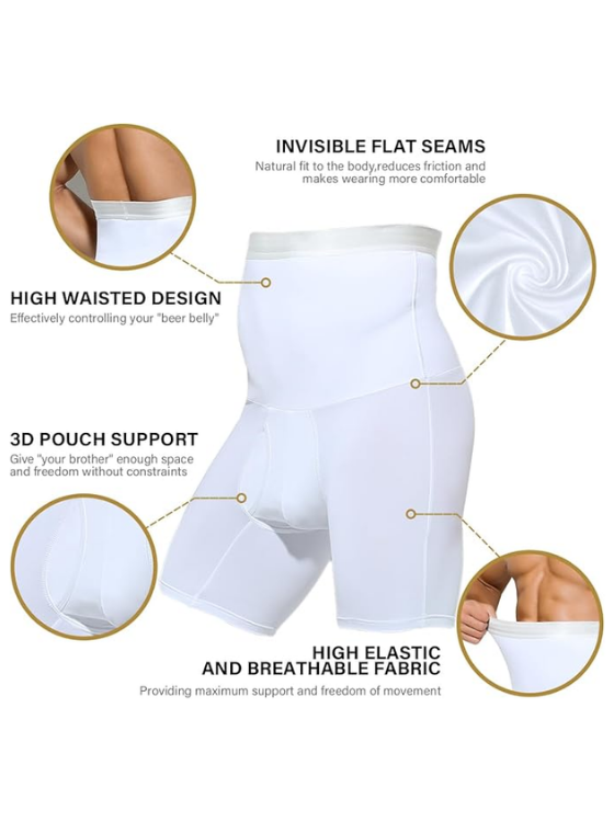 Casey Kevin Men's Body Shaper Tummy Control Slimming Shapewear Shorts High Waist Boxer Seamless Belly Girdle Boxers - Image 6