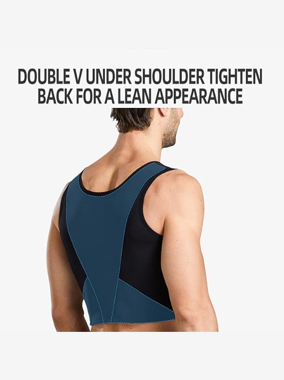 HMCRFYA Men's Slimming Body Shaper Sleeveless Corset Vest - Image 5