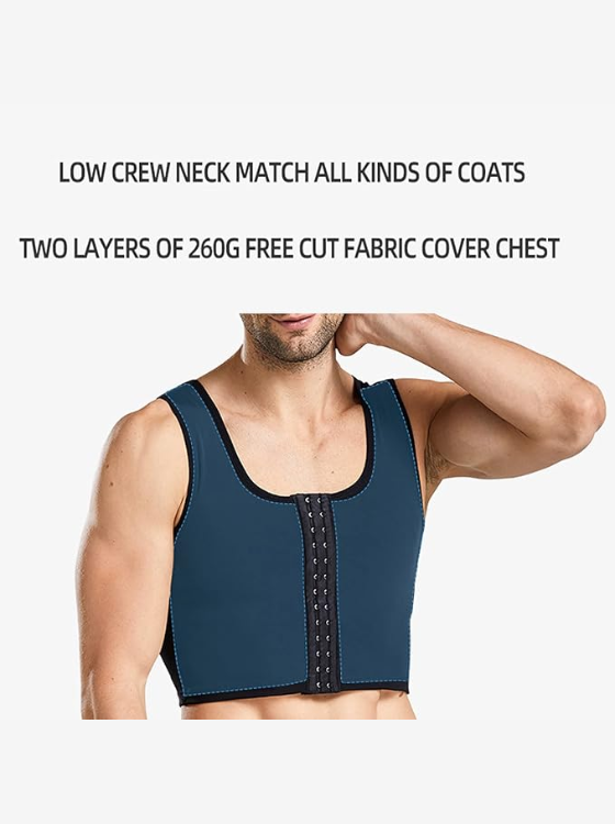 HMCRFYA Men's Slimming Body Shaper Sleeveless Corset Vest - Image 6