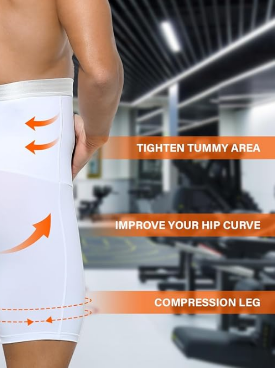 Casey Kevin Men's Body Shaper Tummy Control Slimming Shapewear Shorts High Waist Boxer Seamless Belly Girdle Boxers - Image 2