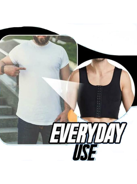 HMCRFYA Men's Slimming Body Shaper Sleeveless Corset Vest - Image 7