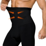 Casey Kevin Men's Body Shaper Tummy Control Slimming Shapewear Shorts High Waist Boxer Seamless Belly Girdle Boxers - Black