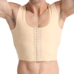 HMCRFYA Men's Slimming Body Shaper Sleeveless Corset Vest - beige